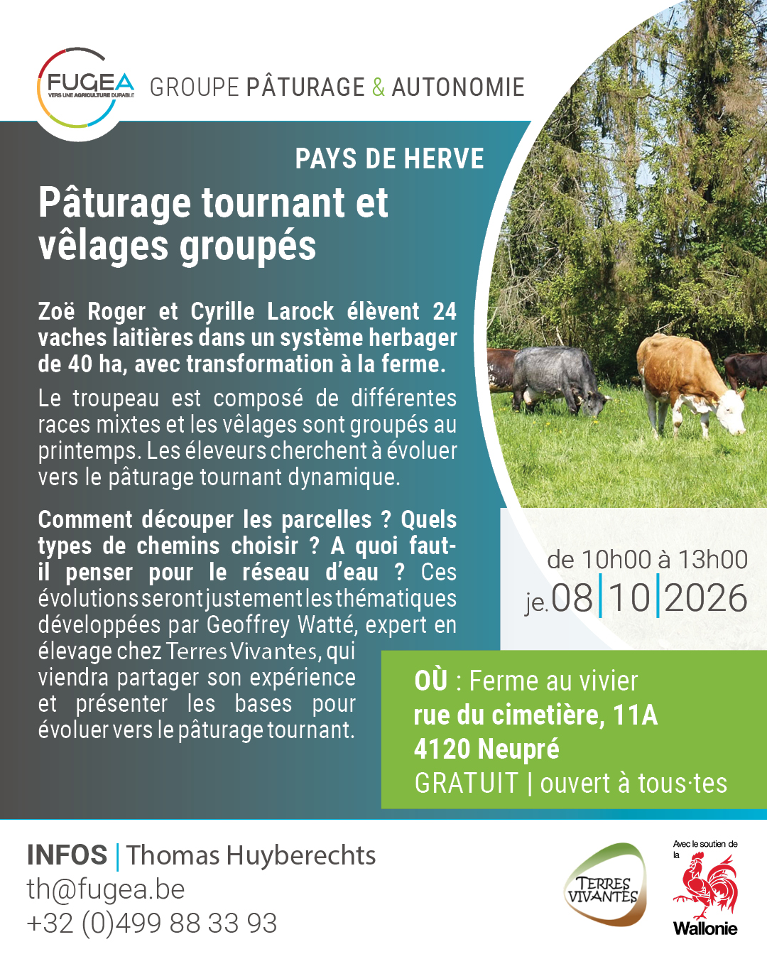 Le flyer de la journée à la Ferme Larock à Neupré