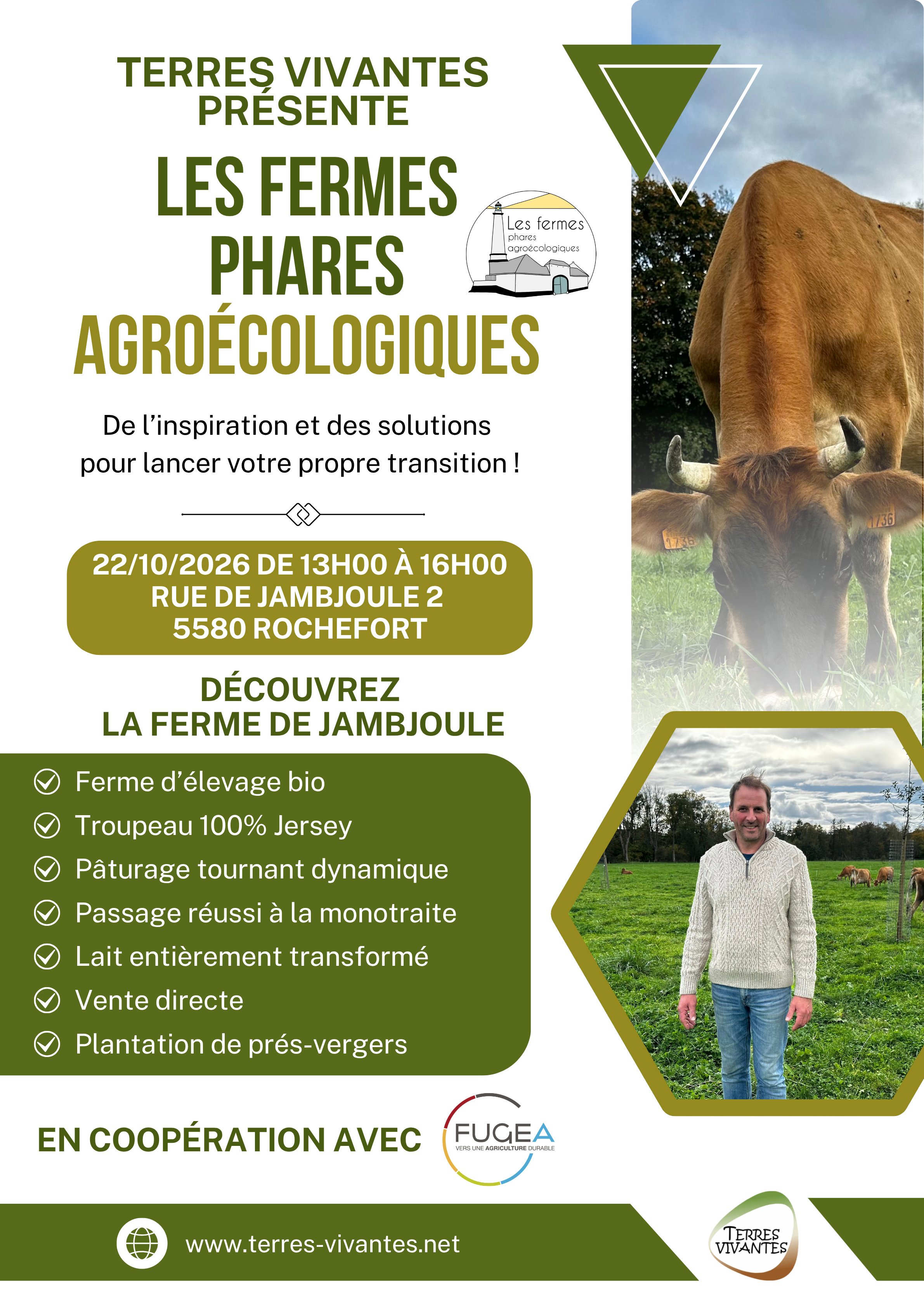 Le flyer de notre visite à la Ferme de Jambjoule le 22 octobre 2026