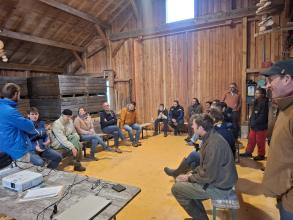 Le groupe présent lors de la visite de la Ferme de Jambjoule dans le cadre de notre programme de Fermes Phares Agroécologiques